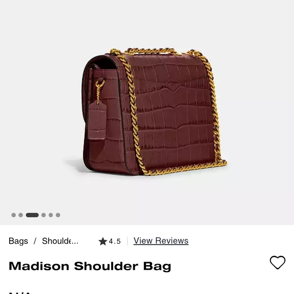 Coach Madison Shoulder Bag - Burgundy - Picture 3 of 10
